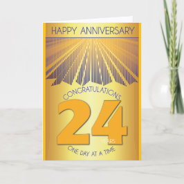 24年間の断酒記念 | ゴールデンレイ12ステップ カード