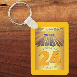 24年間の節酒記念日 ゴールデンレイ12ステップ キーホルダー