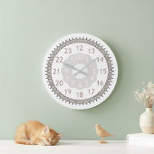 24時モダン間および分マーカー付きトーン ラージ壁時計