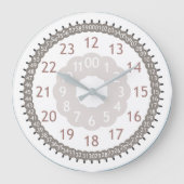 24時モダン間および分マーカー付きトーン ラージ壁時計 (正面)