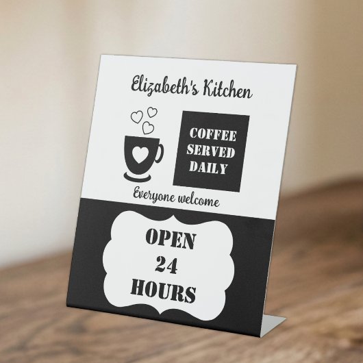 24時間いつでもコーヒーをご提供 台座サイン