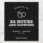 24時間とカウント結婚のリハーサル黒 ワインラベル (シングルラベル)