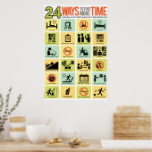 24時間の移動方法 ポスター (キッチン)