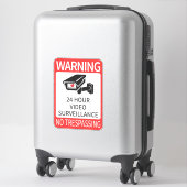 24時間ビデオ監視サイン シール (スーツケース)
