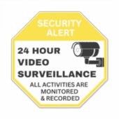 24時間ビデオ監視 シール (正面)