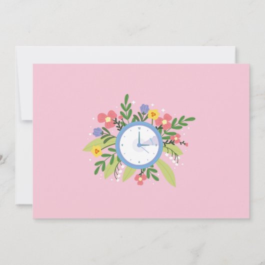 24時間休みの女性のフローラおもしろい写真 招待状 (裏面)