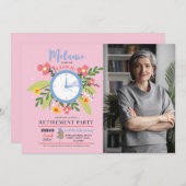 24時間休みの女性のフローラおもしろい写真 招待状 (正面/裏面)