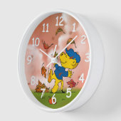 24時間体制の紅葉の中で 壁時計 (傾斜)