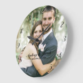 24時間体結婚の写真カスタムの追加 ラージ壁時計 (傾斜)