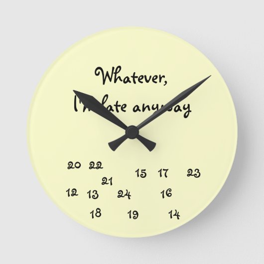 24時間制 ラウンド壁時計 (正面)