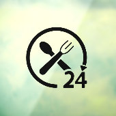 24時間営業のレストラン　ブラック ウィンドウサイン (シート3)