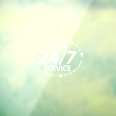 24時間営業サービス時間帯 白透明 ウィンドウサイン (シート3)