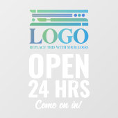 24時間営業 お店のロゴを追加 ウィンドウサイン (シート)