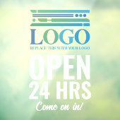24時間営業 お店のロゴを追加 ウィンドウサイン (シート3)