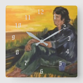 24時間早朝/スタート スクエア壁時計