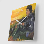 24時間早朝/スタート スクエア壁時計 (傾斜)