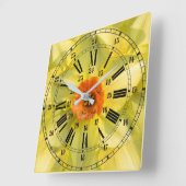 24時間花 スクエア壁時計 (傾斜)