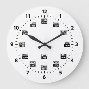 24時間軍隊スタイル時計 ラージ壁時計