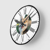 24時間365パーソナライズされた日のペット写真 ラウンド壁時計 (傾斜)