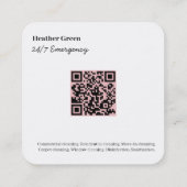 24時間365日の緊急クリーニングサービス スクエア名刺 (裏面)