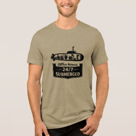 24時間365日潜水中 オフィスアワー 潜水艦ユーモア トライブレンドTシャツ