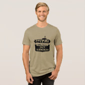 24時間365日潜水中 オフィスアワー 潜水艦ユーモア トライブレンドTシャツ (正面全面)