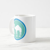 24時間 – ラクダデザイン(青/ティール（緑がかった色）)マグカップ コーヒーマグカップ (正面左)
