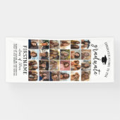 24枚の写真コラージュ 卒業式 現代的 ミニマル 白 横断幕 (横)