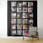 24枚の写真テンプレートコラージュ（カスタムテキスト付き） タペストリー (インサイチュ)