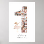 24枚の写真 1歳のバレリーナ フォトコラージュ ポスター (正面)