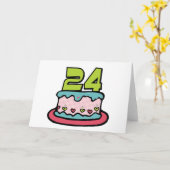 24歳お誕生日ケーキ カード (黄色い花)