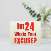24歳だお前の言い訳は？バースデー ポストカード (スタンド正面)
