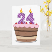 24歳のお誕生日ケーキ カード (黄色い花)