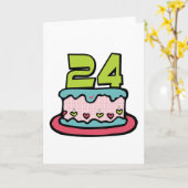 24歳のお誕生日ケーキ カード (黄色い花)