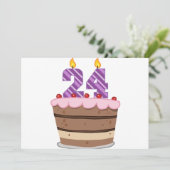 24歳のお誕生日ケーキ カード (スタンド正面)