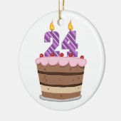 24歳のお誕生日ケーキ セラミックオーナメント (左)