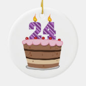 24歳のお誕生日ケーキ セラミックオーナメント (裏面)