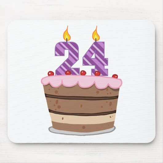 24歳のお誕生日ケーキ マウスパッド (正面)