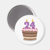 24歳のお誕生日ケーキ マグネット (正面/裏面)