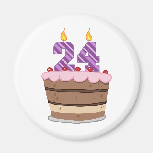 24歳のお誕生日ケーキ マグネット (正面)