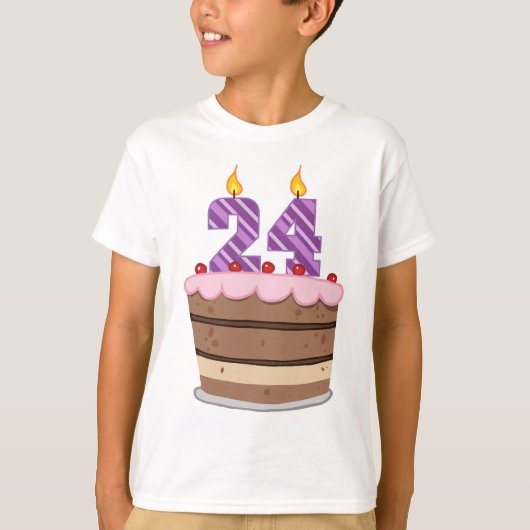 24歳のお誕生日ケーキ Tシャツ (正面)