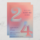 24歳の誕生日の招待状 招待状 (正面/裏面)