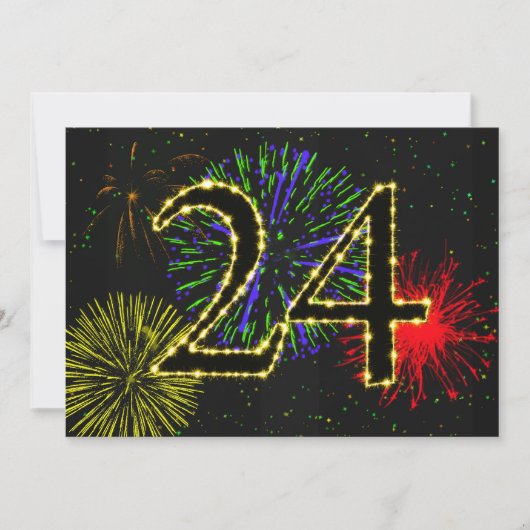 24歳の誕生日パーティーの招待 招待状 (正面)