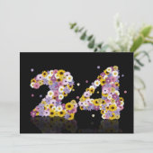 24歳の誕生日パーティー 花の文字 招待状 (スタンド正面)