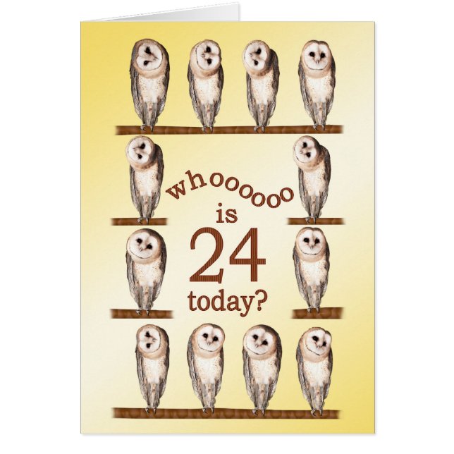24歳の誕生日、奇妙なフクロカード。 (正面)