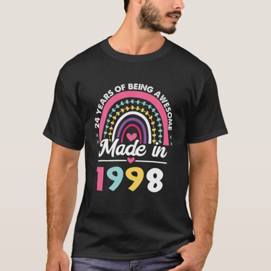 24歳ギフト1998年24生まれ誕生日Wome Tシャツ (正面)