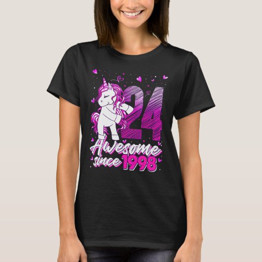 24歳ユニコーン フロッシング 24歳の誕生日 ユニコーン Tシャツ (正面)