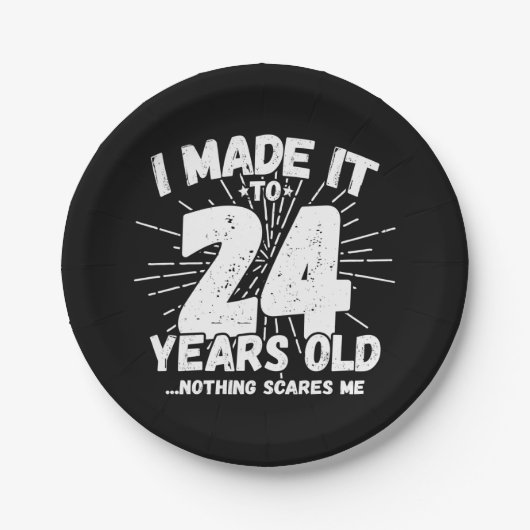 24歳皮肉ミームおもしろい24誕生日 ペーパープレート (正面)