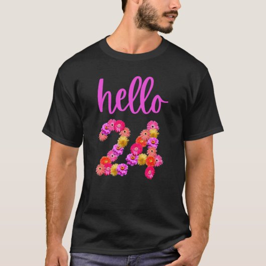 24歳誕生日フラワーハロー24その私の24th B Tシャツ (正面)