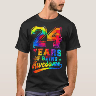 24歳24誕生日絞り染め素晴らし女性M Tシャツ